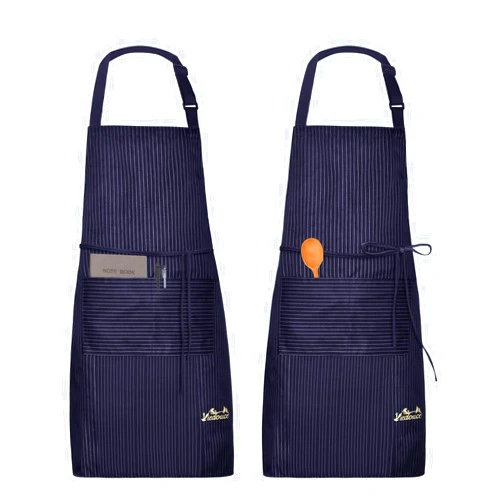 Viedouce 2 Packs Aprons Cooking Kitchen Waterproof,Adjustable Chef Apron with 2 Pockets for Home,Restaurant,Craft,Garden,BBQ,School,Coffee House,Apron for Men Women. (Stripe Navy)