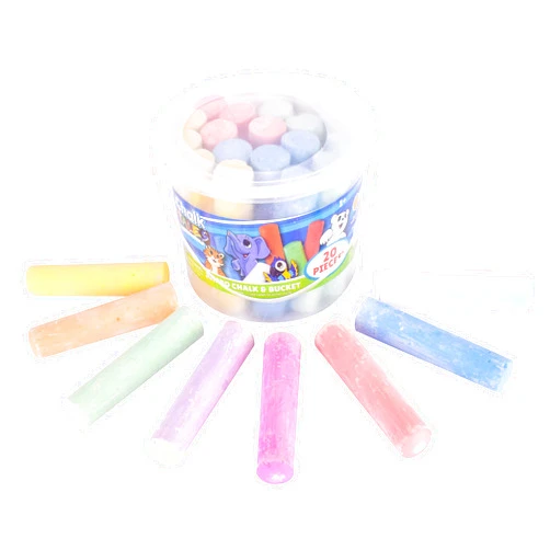 Sunny Days Entertainment Sidewalk Chalk Set for Kids with Storage, Washable, Jumbo Colored Chalk for Outdoor Play and Chalkboard Art - Ages 3+ (20 Pieces, Multicolor)