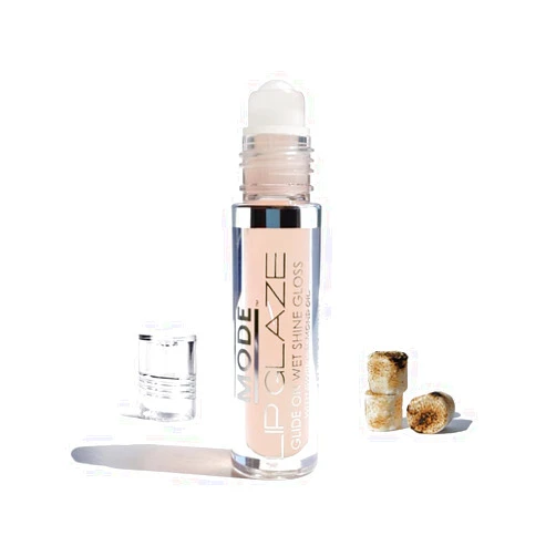 Mode Cosmetics MODE Lip Glaze Flavored Lip Gloss TOASTED MARSHMALLOW Delicious Flavor, Roll On Sweet Wet Nourishing Shine, Hydrating Natural Skincare Fruit Oils, Made in NY USA