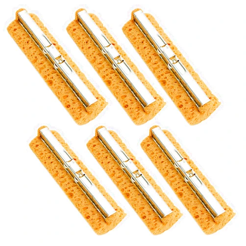 Libman Wood Floor Roller Mop Refills | Scrub Mop | Wet Mop | Mops for Floor Cleaning | Sponge Mop | Self Wringing Wood Floor Mop | | 6 Replacement Mop Heads Included,Brown