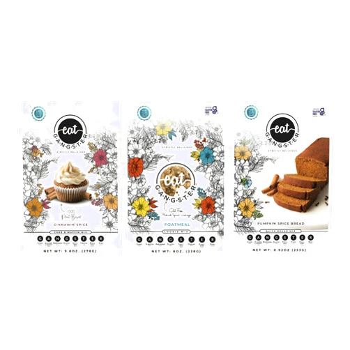 Eat G·A·N·G·S·T·E·R Fall Baking Bundle - Pumpkin Spice Bread Mix, Sugar Cookie Mix & Cinnawin Spice Cake & Muffin Mix