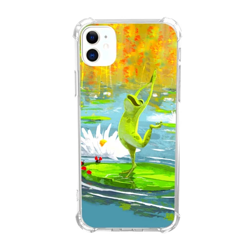 Junilotcik Dancing Frog Case Compatible with iPhone 12/iPhone 12 Pro, Hippie Trippy Cute Frog Case for Girl Men and Women, Unique Trendy TPU Bumper Phone Case for iPhone 12/iPhone 12 Pro