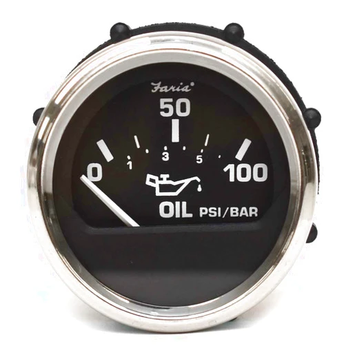 Generic Faria Beede Boat Oil Pressure Gauge GP2460A | 2 Inch Euro SS Black