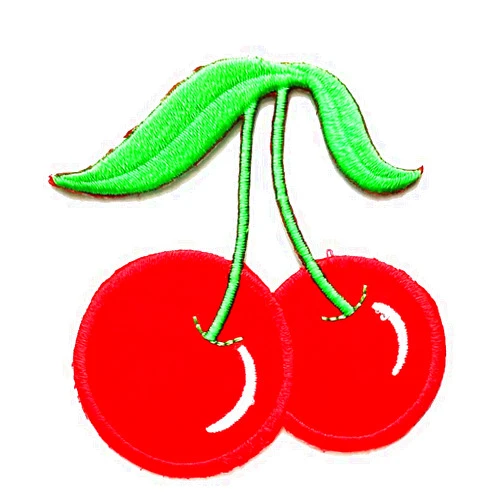NiPitShop Cherry fruit Patch Nipitshop Patches Red Cherry Green Leaf Fruit Sweet Movie Comics Cartoon Logo Kid Baby Jacket T Shirt Patch Sew Iron on Embroidered Symbol Badge Cloth Sign Costume