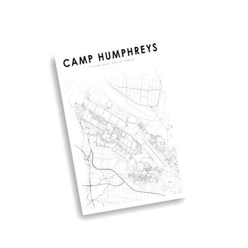 Custom Modern Black & White Poster of Camp Humphreys South Korea Pyeongtaek | 11x17 12x18 16x24 24x36 Unframed Wall Art | Minimalism City Traveler Print for Gift | Minimalist Home Office Decor