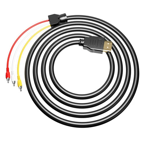 FAWETTY HDMI to RCA Cable, 1080P 5ft/1.5m HDMI Male to 3-RCA Video Audio AV Cable Connector Adapter Transmitter for TV HDTV DVD