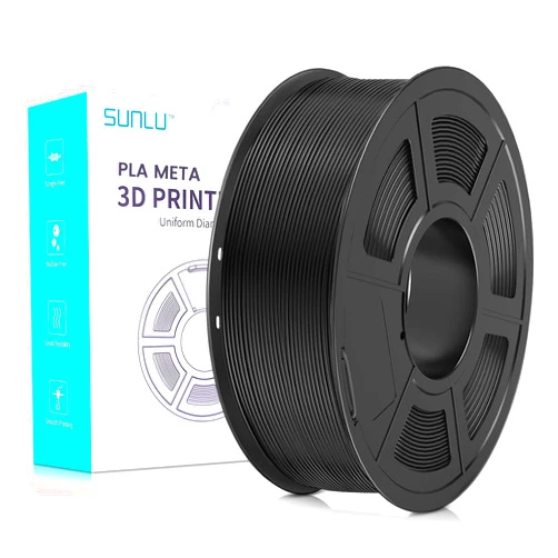 SUNLU PLA Filament 1.75mm Black 1KG, Neatly Wound PLA Meta 3D Printing Filament, Tougher and Fast Printing, Dimensional Accuracy +/- 0.02 mm, 1KG Spool(2.2lbs), Fits for Most FDM 3D Printers