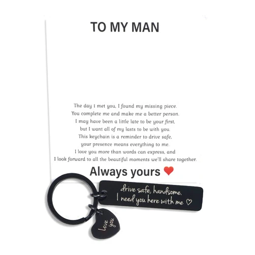 Ouligay Drive Safe Keychain Gifts for Him Boyfriend Birthday Husband Christmas Valentine's Day Gift for Boyfriend Fiance Men Romantic Men Bf Romantic I Love You Gifts Presents