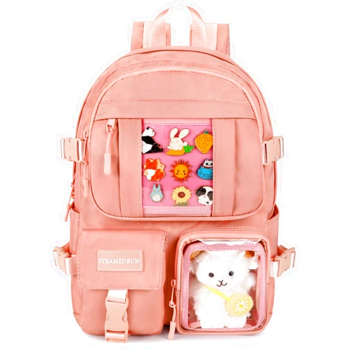 STEAMEDBUN Kawaii Backpack Cute Aesthetic Backpack for Girls,Ita Backpack with Inserts for School (without pins)