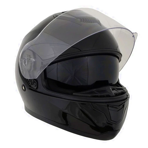 Milwaukee Helmets MPH9836DOT Sweeper Gloss Black DOT Approved Motorcycle Full Face Helmet Biker w/Drop Down Visor