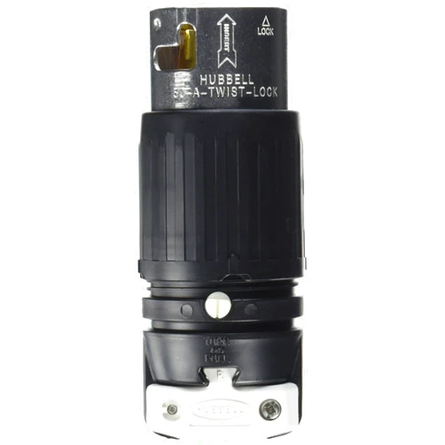 Hubbell CS6365C Locking Plug, 50 amp, 125/250V, 3 Pole and 4 Wire
