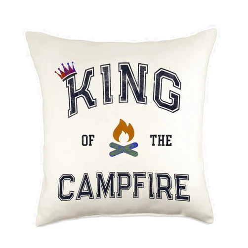 Funny I'm Camp Director That's Why Camping Life King of The Campfire Hiking Outdoor Master Throw Pillow, 18x18, Multicolor