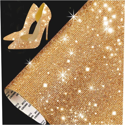 FULZTEY Bling Rhinestone Sheets Self Adhesive Sticker Gems Glitter Crystal Rhinestones Sticker for Crafts DIY Decoration Diamond Crystal Home&Car Gifts 9.4 x 7.9 Inch (Golden)