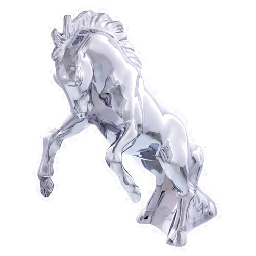 United Pacific 72018 Chrome Die-Cast Fighting Stallion Hood Ornament