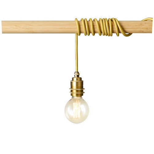 BRIGHTTIA Brass Plug-in Swag Pendant Light Fixture - Portable Shade Ready Hanging E26 Threaded Brass Socket with 15Ft Cord and in-line Switch - Robust Industrial Vintage DIY Lighting (BP0001-1BRP)