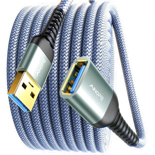 AINOPE USB Extension Cable,USB Extender,USB 3.0 Extension Cable, Male to Female Cord High Data Transfer Compatible with Webcam,USB Keyboard,Flash Drive,Hard Drive,Printer,10FT,Grey