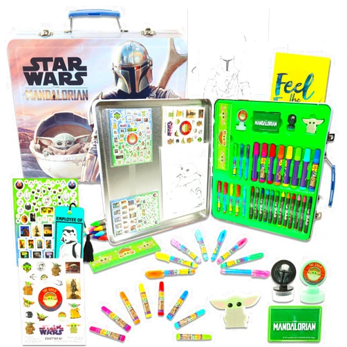 Disney Baby Yoda Activity Set - 500+ Pc Baby Yoda Arts and Crafts Bundle Includes Mandalorian Activity Set with Activity Sheets, Coloring Pages, Stickers, Tattoos, More | Star Wars Activity Set for Kids