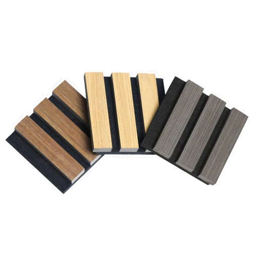 SDLDEER Acoustic Wood Wall Panels, Sound Proof Wood Slat Wall Panels for Interior Wall Decor and Ceilings, Seamless Spliced Sound Absorbing Wood Wall Panel (Samples Pack, 3pcs, 5 x 5IN)