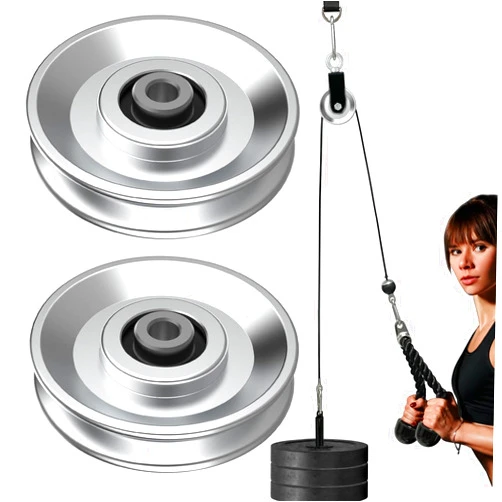 HAWHUV Aluminum Alloy Fitness Pulley, Gym Exercise Pulley, Bearing Replacement Fitness Equipment Parts Cable Machine, Durable, Lightweight, Easy to Install