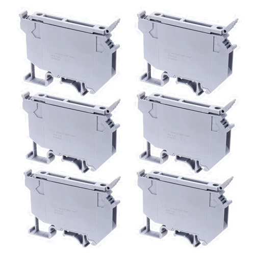 MECCANIXITY Terminal Blocks 6 Pack UK5 Rail Mount Fuse Holder Screw Terminal Block Wire End Bracket Stopper Din Rail Screw Fixed Gray for DIY Electronic Circuits Machine Appliances