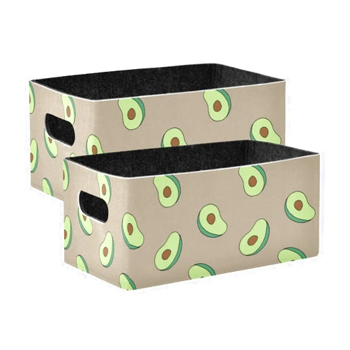 xigua Avocado Fruit Storage Bins Set of 2,Collapsible Storage Cube Home Decor Storage Baskets Organizer for Toys Books Shelves Closet Laundry Nursery