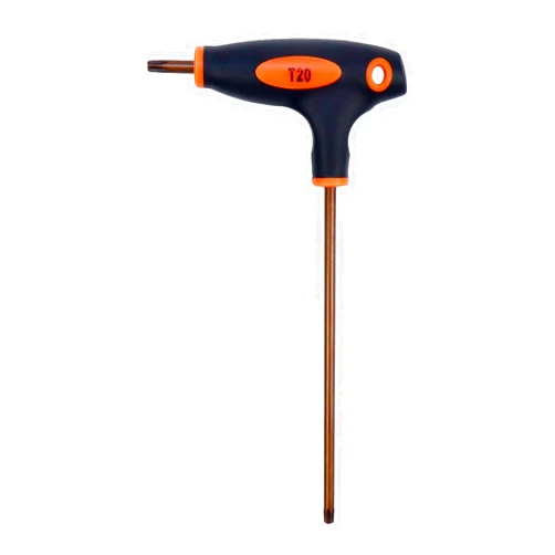 Antrader T20 Torx Screwdriver,Anti Tamper Proof Torx Key,S2 Steel T-Handle Dual End Wrench-1Pcs