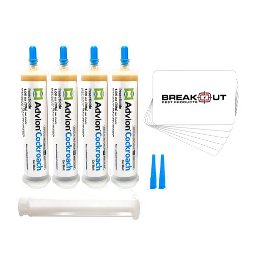 Breakout Pest Products Advion Cockroach Gel Bait (4 Tubes) and Bait Cards Bundle by Breakout Pest Products - 2-Piece Roach Bait Set - Professional Roach Killer - Easy to Apply Pest Control System for Home