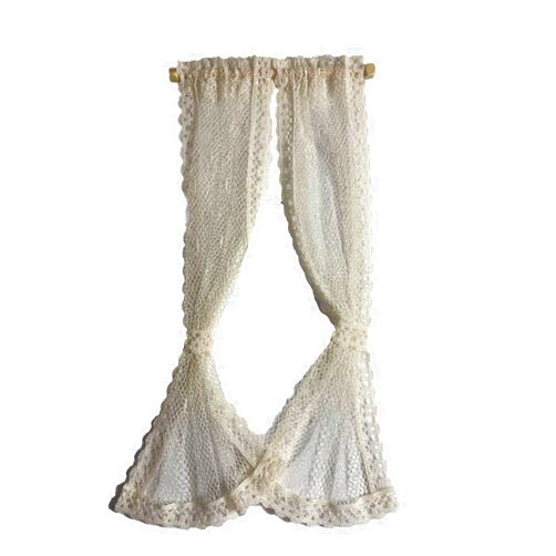 Melody Jane Dolls Houses Dollhouse Miniature Lace Window Curtains in Ecru by Barbara O039;Brien