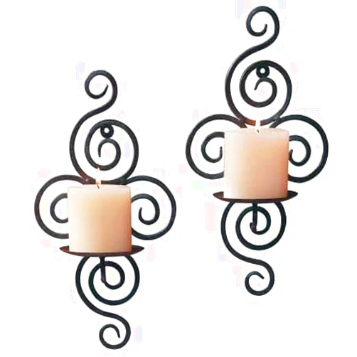 GASAH Wall Candle Sconces Wall Art Candle Hanging Tea Light Holders Candle Holder Elegant Swirling Iron Hanging Candle Holders Votives Sconce Candle Chandeliers for Home Wall Decorations 1 Pair