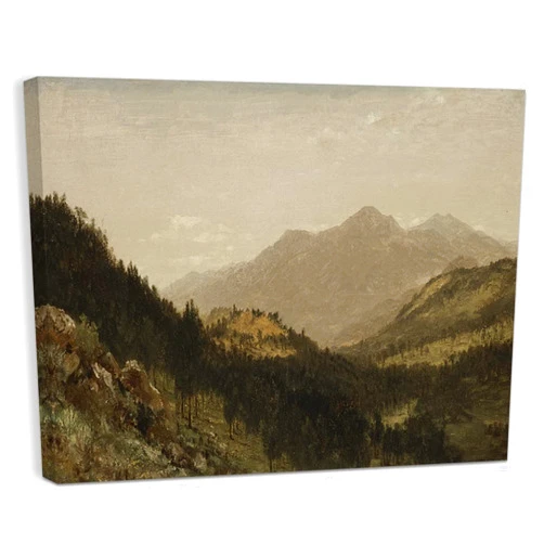 YUMKNOW Vintage Prints on Canvas Wall Art - 11x14 Ready to Hang - French Country Mountain Forest Cottagecore Oil Painting - Muted Rustic Modern Farmhouse Decor - Kitchen Bathroom Living Room Pictures
