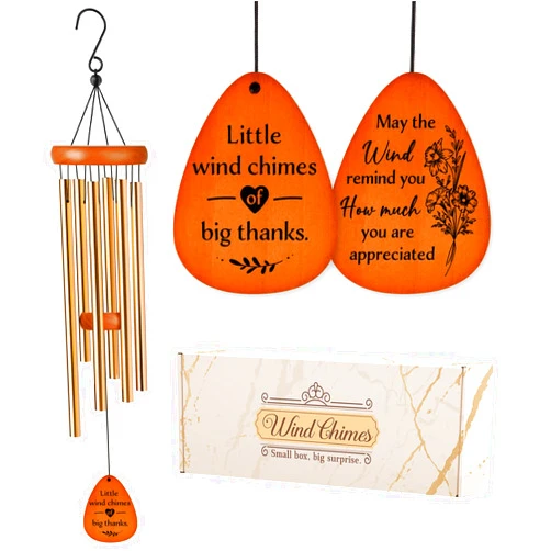 Leebbsin Thank You Gifts for Women Men, Appreciation Wind Chimes, Gratitude Gifts for Coworkers, Teacher, Employee, Pastor, Friends, Nurse, Boss, Thank You Gifts Ideas for Thanksgiving Teacher’s Day Christmas