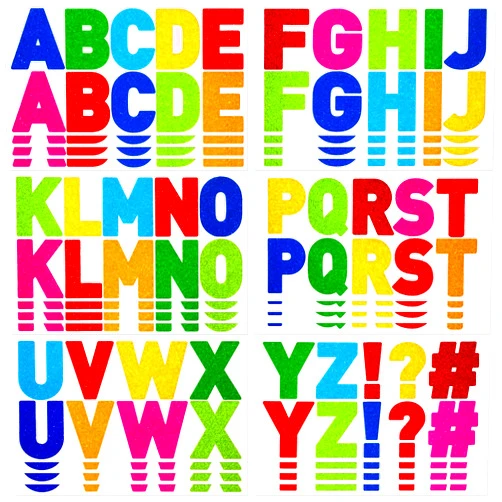 Harloon 232 Pcs 24 Sheets Large Glitter Letter Stickers Big Font Alphabet Letter Stickers Self Adhesive Letters Kit Mailbox Stickers for Mailbox Bulletin Boards Classroom Home Decor (Colorful,2.5'')