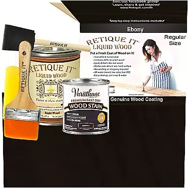 Retique It RETQ-GSKit16-Ebony by Renaissance Liquid Wood 16oz Pint 10 Ebony