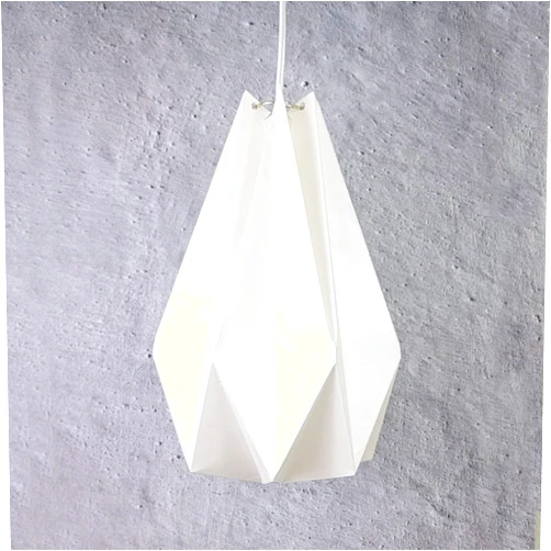 Studio pleat LLC PRISMA -origami, pendant, white, modern, dimmable, nursery, geometric