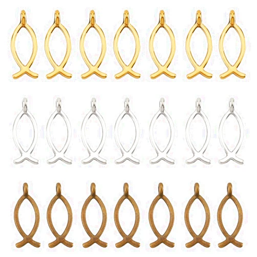 NBEADS Tibetan Style Alloy Pendants, 15 Styles Antique Charms for Birth Christening Shower Gifts Making, Mixed Shapes