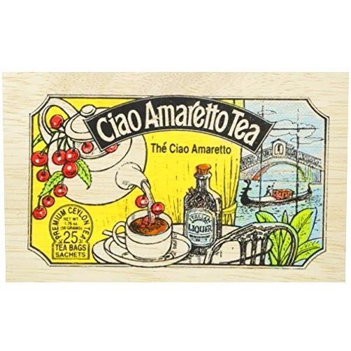 The Metropolitan Tea Company 62WD-618B-138 Ciao Amaretto 25 Teabags in Wood Box