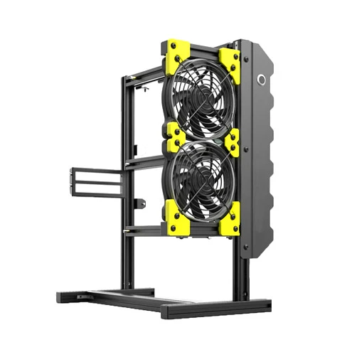 HIMNA PETTR ATXMATXMINI-ITX Motherboard Chassis DIY Set, Computer Aluminum Open Air Frame Chassis Case, DIY Chassis Bracket Open Chassis ATX Vertical Chassis Rack Metal Frame Heat Dissipation 16.5*7.8*14in
