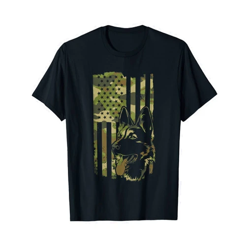 Best German Shepherd Gifts for Women & Men German Shepherd Dog - Dog Lover Shepherd USA Flag 4th July T-Shirt