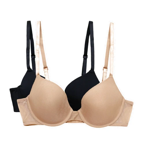 ELLEN TRACY Everyday Tshirt Bras for Women - 2 Bra Pack with Underwire - Lightly Lined & Adjustable Straps