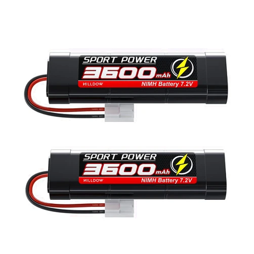 Hilldow 7.2V NiMH RC Battery 6S 65C 3600mAh RC Batteries Rechargeable with Tamiya Plug for RC Models Airplane Helicopter UAV Remote Control Quadcopter Drone FPV(2 Packs)
