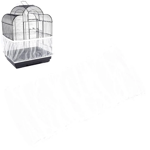 BSBMIEQM Universal Bird Cage Seed Catcher,Seed Catcher Guard Net Cover,Parrot Nylon Mesh Net Cover,Soft Airy Cage Net Stretchy Skirt for Round Square Cages(Circumference 50 inch to 90 inch，White)…
