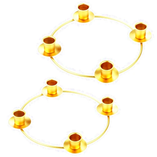 Vencede 2pcs Advent Candle Holder for Advent Candles Christmas Advent Ring for Tapper Candles Advent Wreath Centerpiece Decorations Advent Season Décor DIY Advent Wreath Candelabra（Gold）