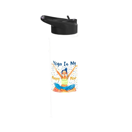 Spiritual Yoga Meditation Coffee Mug Gifts Yoga Is My Happy Hour Meditation Spiritual Namaste Stainless Steel Insulated Water Bottle