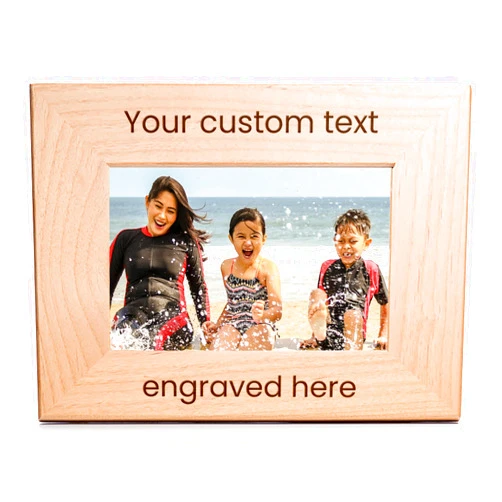 Lifetime Creations Create Your Own Personalized Picture Frame: Engraved Custom Wood Photo Frame, Customizable Gift for Wedding, Anniversary, Birthday (4x6 Inch Landscape)