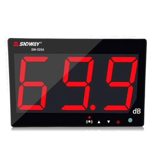 SNDWAY SW-525A 30-130dB Digital Sound Level Meter with Large LCD Display Noise Meter Decibel Wall Mounted Hanging (525A)