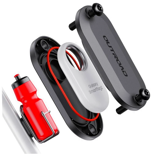 CITYWAY for SmartTag2 Bike Mount, IPX8 Waterproof Bike GPS Tracker Holder for Galaxy Smart tag2, Hidden Under Bottle Cage or Alone, Extended M5 Black Safety Screws with Driver (1 Pack-Black)