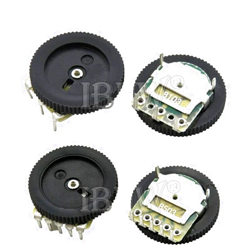 HUNGARIEL New 2024 10Pcs Double Gear Tuning Potentiometer B102 B103 B203 B503 B1K B10K B20K B50K 3Pin 5Pin 16 * 2Mm Dial Potentiometer