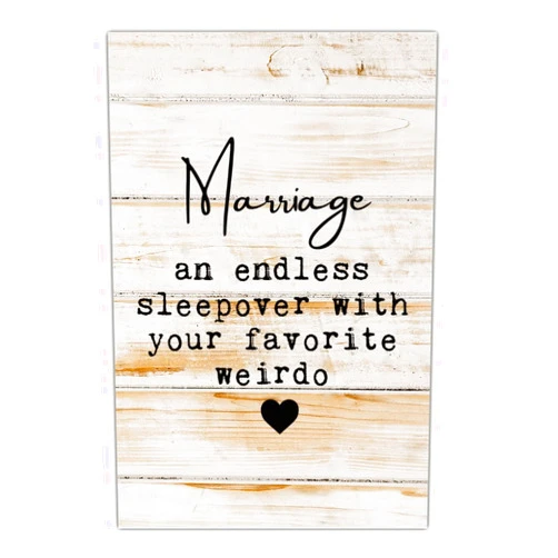 Generic Decorative Wood Signs Plaques Marriage An Endless Sleepover With Your Favorite Weirdo Rustic Wooden Wall Art Signs Positive Word Garden Signs Courtyard Living Room Decorations for Wall 12 x 18 Inch