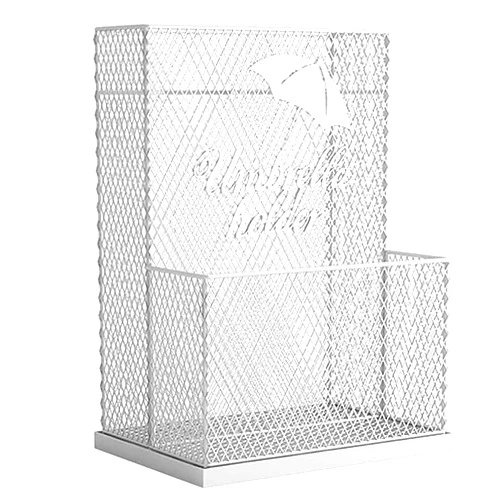 YYSANJIA Umbrella Stand Rack Indoor Metal Umbrella Holder, Hallway Umbrella Drain Rack in The Hotel Office, Space Saving Umbrella Basket for 26 Umbrellas (Color : White)