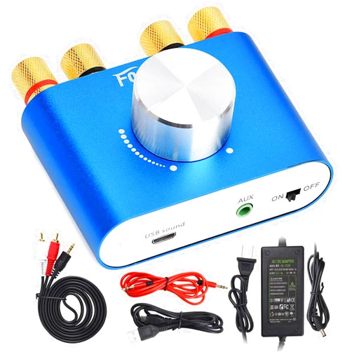 Facmogu F900S 160W Mini Bluetooth 5.0 Power Amplifier, 2 Channel 80Wx2 Stereo Hi-Fi Digital Amp, Portable Wireless Audio Receiver Sound Speaker Amplifer, AUX/USB/Bluetooth Input & 12V Power Supply